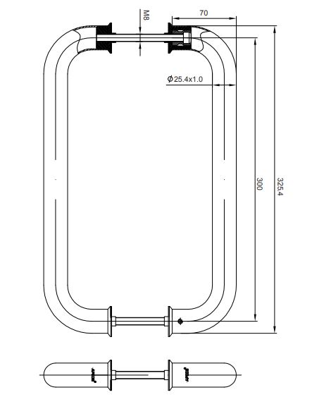 Ручка-скоба HC-0901-25/300-INOX