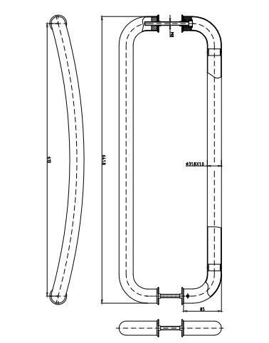 Ручка-скоба HC-0904-32/610-INOX