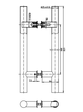 Ручка-скоба HC-0920-25/300-INOX