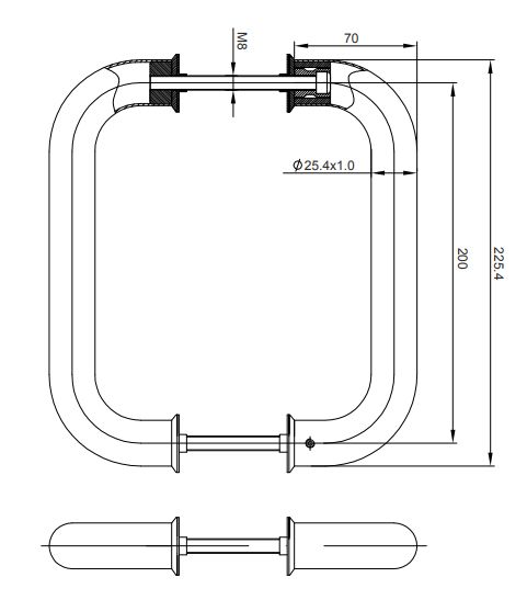 Ручка-скоба HC-0901-25/200-INOX