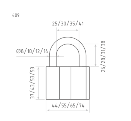 Н-М  Замок навесной ЗН-409-60 мм (3 кл.)