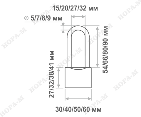 Н-М  Замок навесной ЗН-210-40 мм (3 ключа)