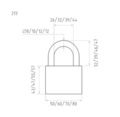 Н-М  Замок навесной ЗН-213-70 (65 мм)