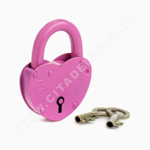 Замок навесной ЗВС-2  Сердечко  (розовый) г.Н-Новгород