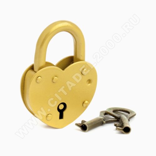 Замок навесной ЗВС-3  Сердечко  (золото) г.Н-Новгород