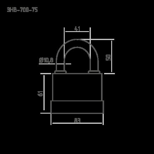 Н-М  Замок навесной всепогодный ЗНВ-700-75 (83мм) (3 ключа)