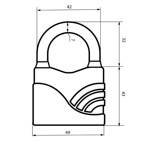 Авангард  Замок навесной ВС2Л-50 БЛЮЗ d8 мм