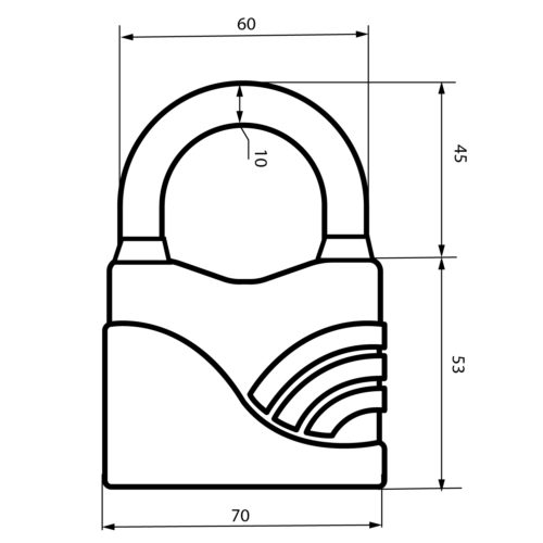 Авангард  Замок навесной ВС2Л-70 БЛЮЗ d10 мм
