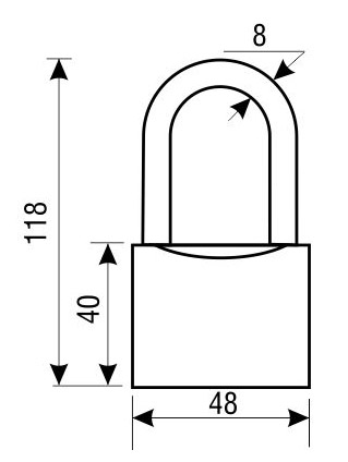 Аллюр  Замок навесной HG-350C-L (ВС1Ч-350Д) полимер 5 ключей