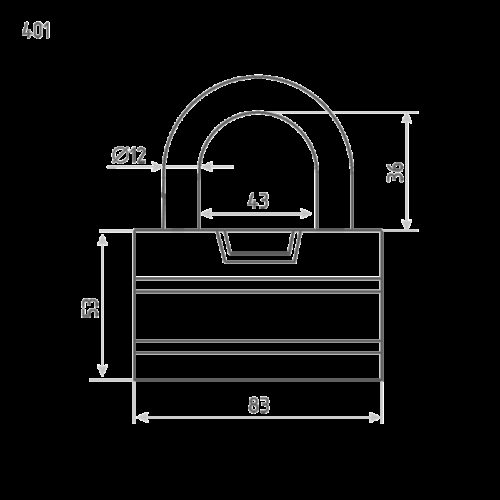 Н-М  Замок навесной ЗН-401-80 мм (3кл.)