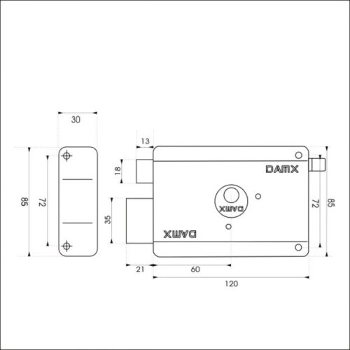 Замок накладной MSM RL25-I RL12-I DAMX GR (Бежевый)