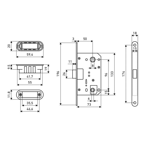 Аллюр Защёлка АРТ 5300-MC-WC MBN (графит) МАГНИТНАЯ Аллюр Защёлка АРТ 5300-MC-WC MBN (графит) МАГНИТНАЯ