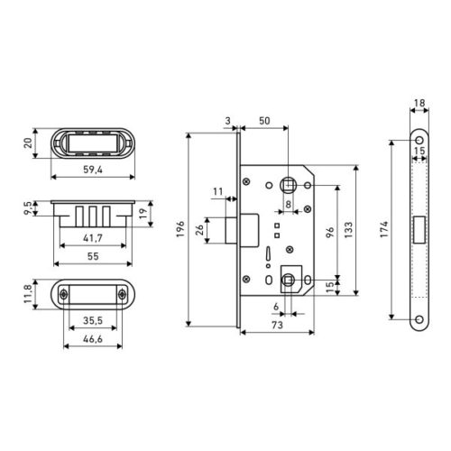 Аллюр  Защёлка АРТ 5300-MC-WC W (мат.белый) МАГНИТНАЯ