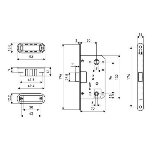 Аллюр  Защёлка АРТ 5300-MC-WC CP (хром) B2B МАГНИТНАЯ пакет