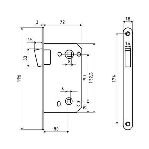 Аллюр  Защёлка АРТ 5300-MU-WC CP (хром) B2B МАГНИТНАЯ пакет