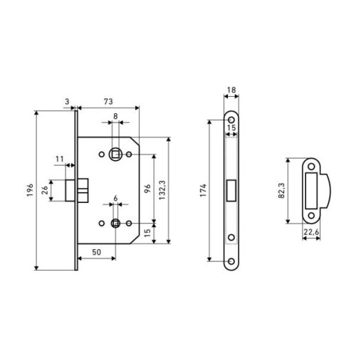 Аллюр  Защёлка АРТ 5300-P-WC AC (ст.медь) пластик