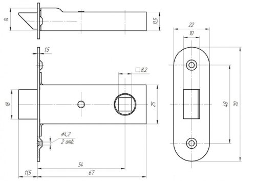 Защелка Зенит ЗЩ2-55 (корпус) г.Димитровград
