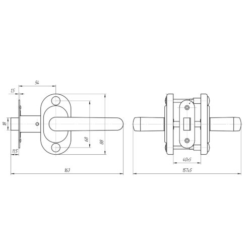 Защелка Омега ЗЩ 2.06 эконом (коричневая) г.Димитровград