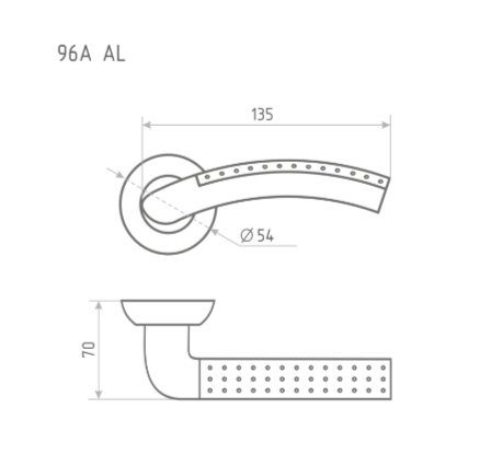 Н-М  Ручка дверная 96A AL (золото)