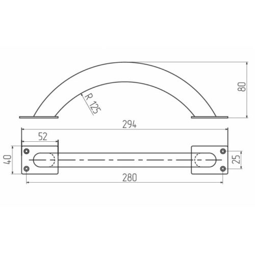 Ручка дверная А-280-К (коричневая) косая
