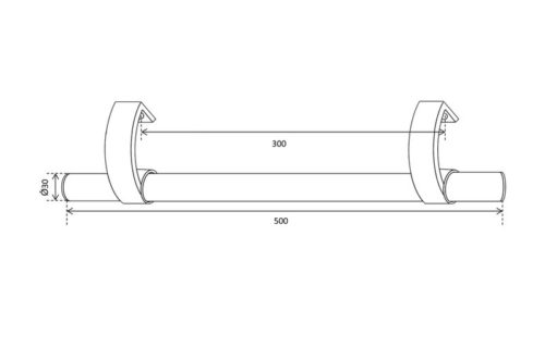 Ручка офисная прямая РП-300 мм (белая)