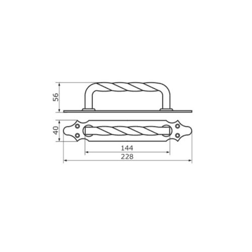 Ручка декоративная мод.4 (225 мм) (чёрный)