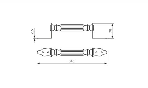 Ручка декоративная мод.8 (340 мм) (чёрный)