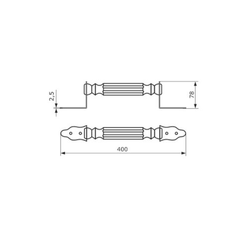 Ручка декоративная мод.8 (400 мм) (чёрный)