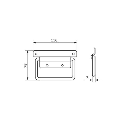 Ручка откидная (медь антик)