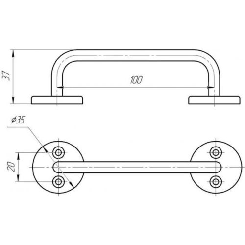 Ручка-скоба 180 (хром)