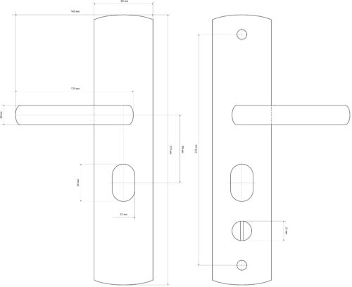 Стандарт  Ручка PH-CT217-R для китайских метал. дверей (правая)