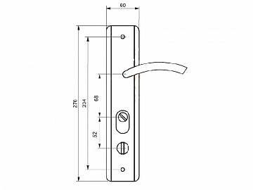 Аллюр  Комплект ручек планка нерж PH-А300 Y двухсторонняя универсальная для кит. мет. дверей