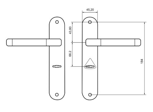 Комплект ручек-1 для 9-8 КЛ 70155 (черный жемчуг) (левая) г.Рязань