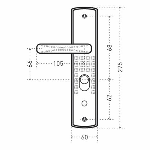Стандарт  Ручка PH-CT222-L (универсальная) для кит. метал. дверей (левая)