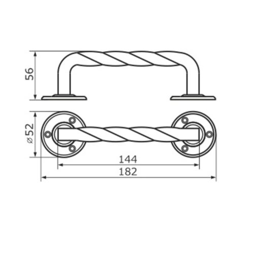 Ручка декоративная мод.5 (180 мм) (чёрная)