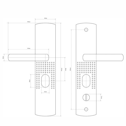 Стандарт  Ручка PH-CT222 Y (универсальная) для китайских метал. дверей