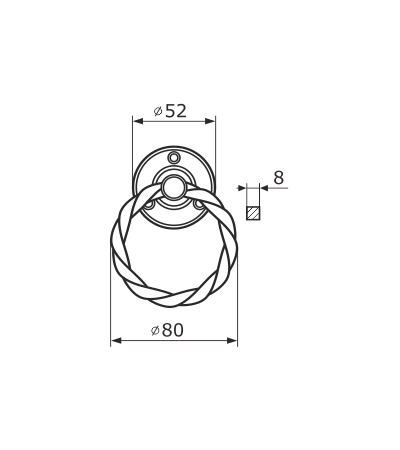 Ручка-кольцо РК-80 мод.1 (черный)