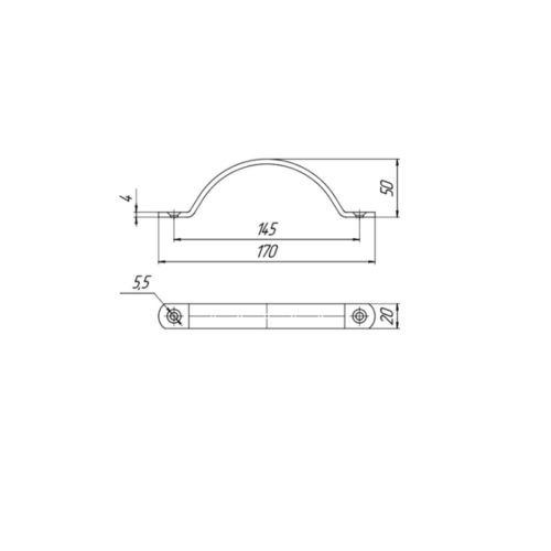 Ручка дверная LOFT 170 мод.2 (черный)