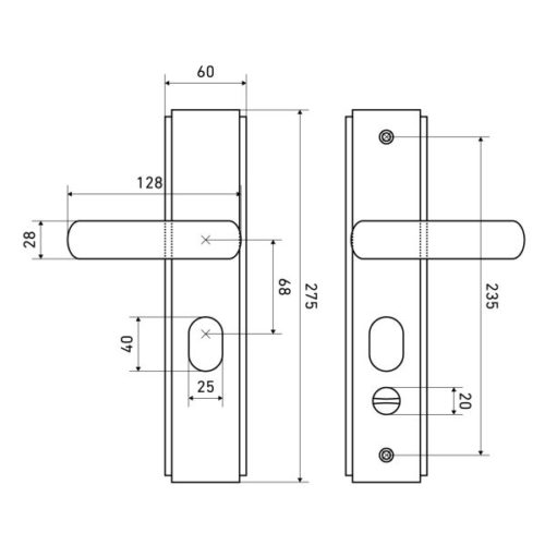 Стандарт  Ручка PH-CT261 Y BL (универсальная) lдвухстронняя для кит. метал. дверей