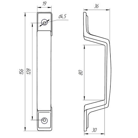 Ручка-скоба РС-80-С (белая)