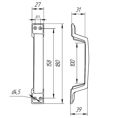 Ручка-скоба РС-100-С (белая) г.Саратов