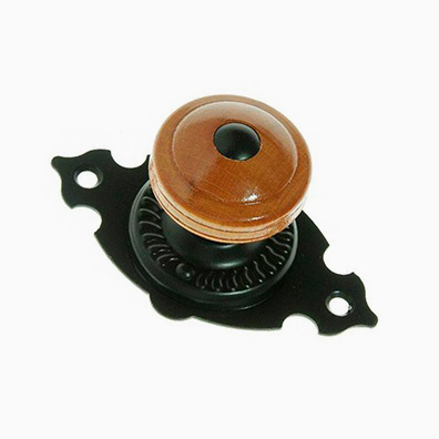 Ручка-кнопка  Декор  НОЭЗ РКД-130-SL (чёрный матовый/бук)