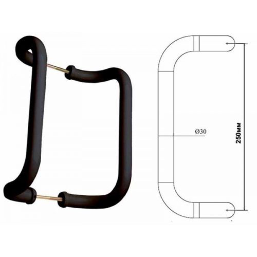 Ручка офисная скоба R=250 мм d=30 (8017) (коричневая)