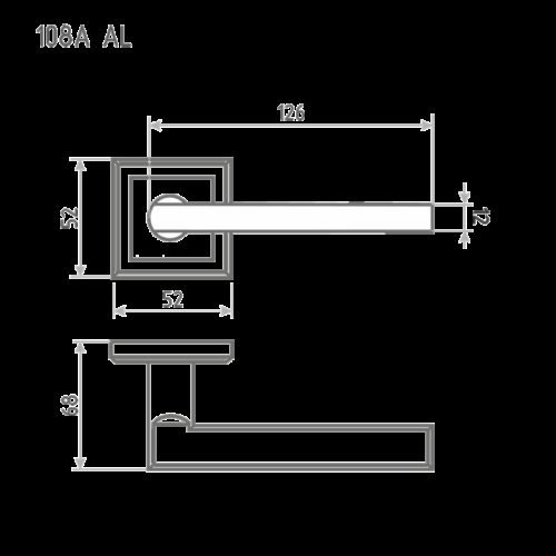 Н-М  Ручка дверная 108K AL (графит)