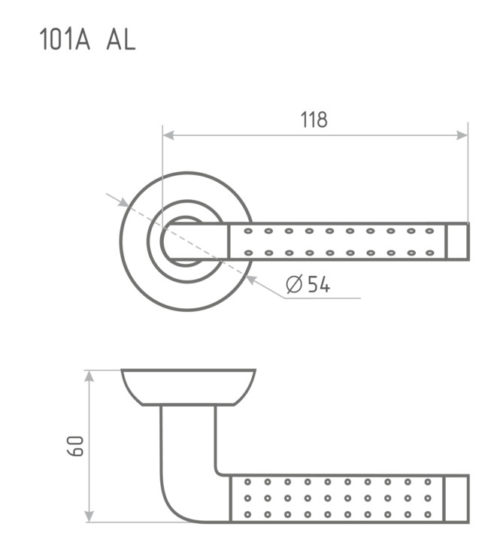 Н-М  Ручка дверная 101A AL (хром)