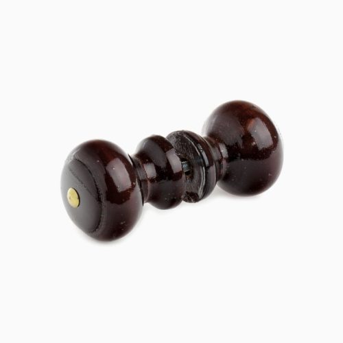 Ручка-кнопка деревянная, лак тёмная с малым глазком