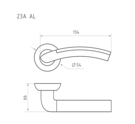 Н-М  Ручка дверная 23А AL (хром)