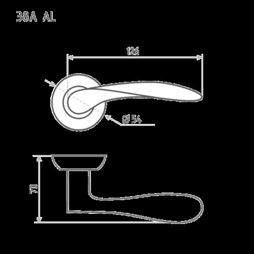 Н-М  Ручка дверная 38A AL (матовое золото)