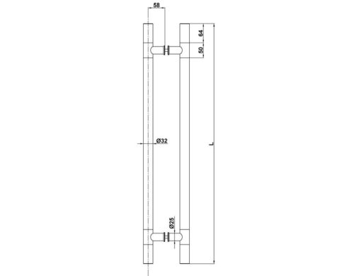 Ручка офисная прямая РП-500 мм (коричневая)
