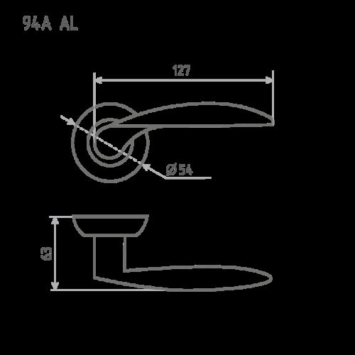 Н-М  Ручка дверная 94A AL (старая бронза)